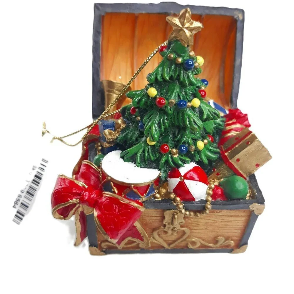 NWT Neiman Marcus Treasure Chest Christmas Ornament